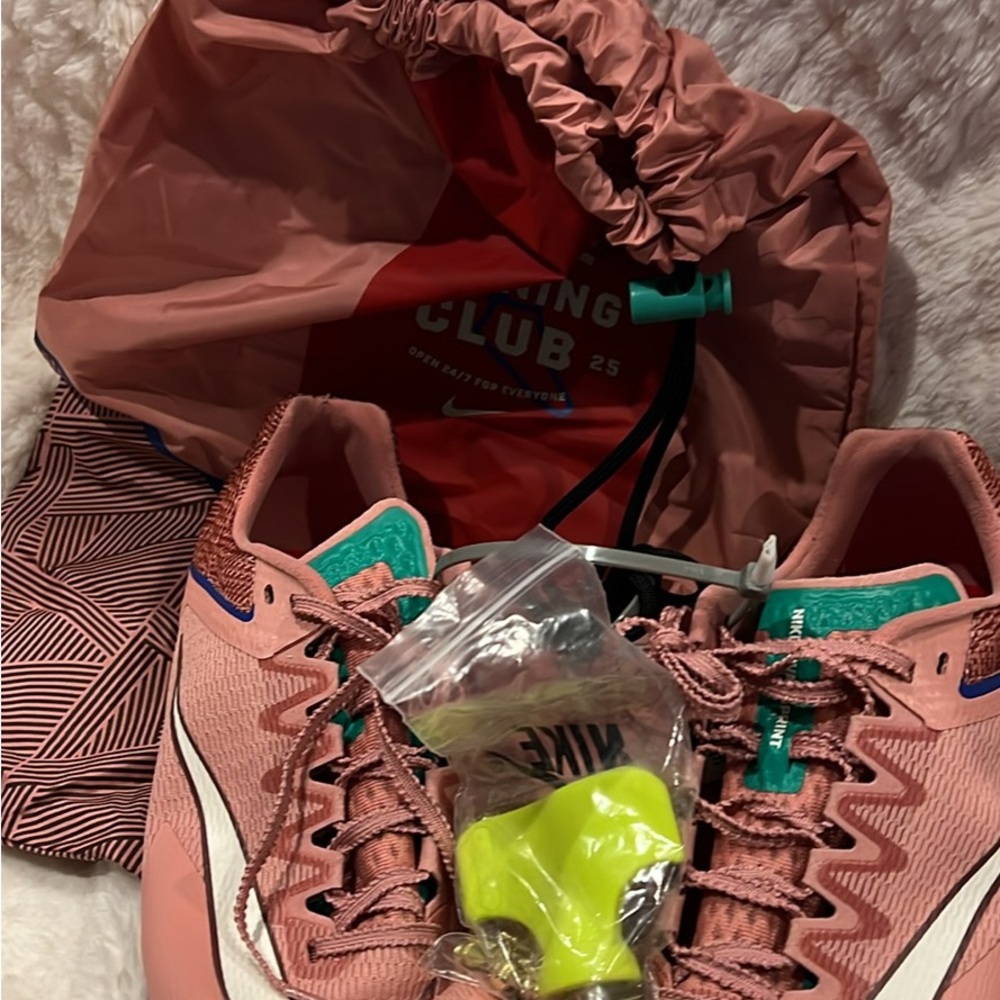 Nike Pink and Green Men's Track Spikes